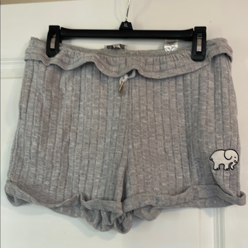 Ivory Ella Gray Pajama Shorts Soft Knit Loungewear
